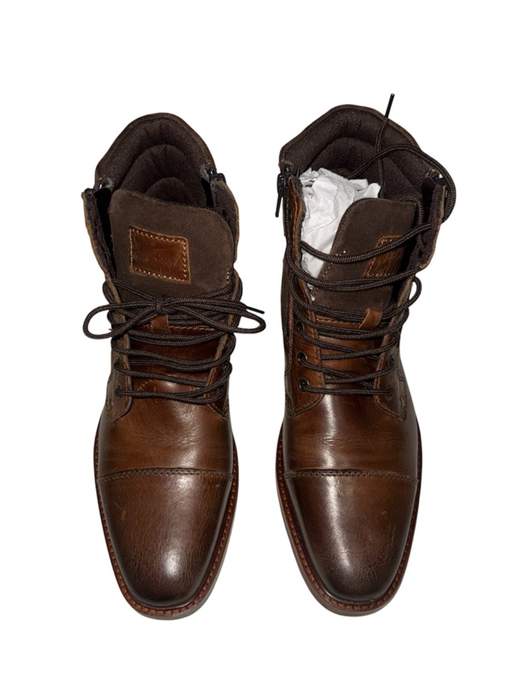 NEW Aldo Men's Brown Leather Lace-Up Boots